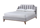 Pat tapitat cu stofa Windsor II Light Grey, 200x160 cm