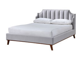 Pat tapitat cu stofa Windsor II Light Grey, 200x160 cm