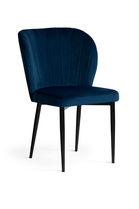 Scaun tapitat cu stofa si picioare metalice Shelly Velvet Bleumarin / Negru, l58xA63xH86 cm