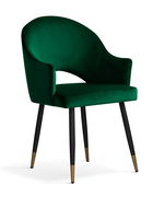 Scaun tapitat cu stofa si picioare metalice Goda Velvet Verde / Negru / Auriu, l54xA58xH87 cm