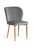 Scaun tapitat cu stofa si picioare metalice Shelly Velvet Gri / Stejar, l58xA63xH86 cm