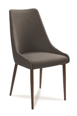 Scaun tapitat cu stofa, cu picioare din lemn Olivier Dark Grey / Walnut, l48xA55xH99 cm