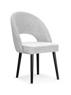 Scaun tapitat cu stofa si picioare metalice Ponte Velvet Argintiu / Negru, l56xA63xH89 cm