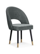 Scaun tapitat cu stofa si picioare metalice Ponte Velvet Gri / Negru / Auriu, l56xA63xH89 cm