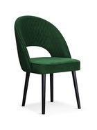 Scaun tapitat cu stofa si picioare metalice Ponte Velvet Verde / Negru, l56xA63xH89 cm