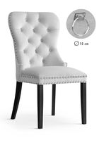 Scaun tapitat cu stofa si picioare din lemn Madame II Velvet Argintiu / Negru, l51xA63xH99 cm