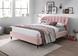 Pat tapitat Emerald Blush Pink Velvet, 200 x 160 cm