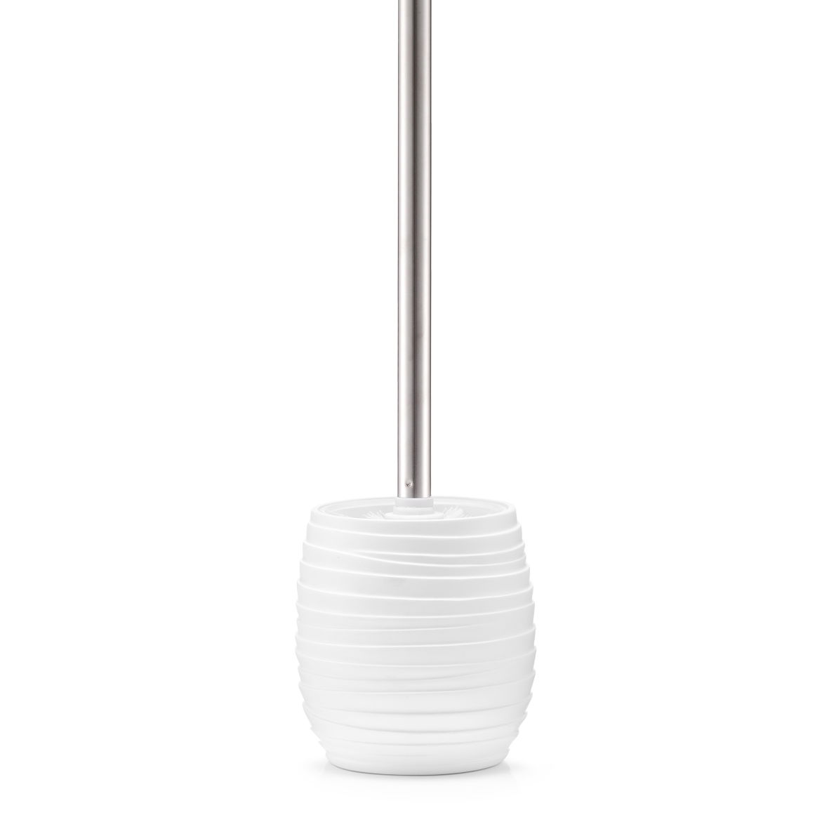 Perie de toaleta cu suport din polirasina, Abstrakt White, Ø 11xH37,5 cm