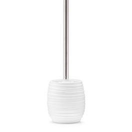 Perie de toaleta cu suport din polirasina, Abstrakt White, Ø 11xH37,5 cm