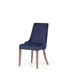 Scaun tapitat cu stofa si picioare din lemn Gold Velvet Bleumarin, l49xA63xH92 cm