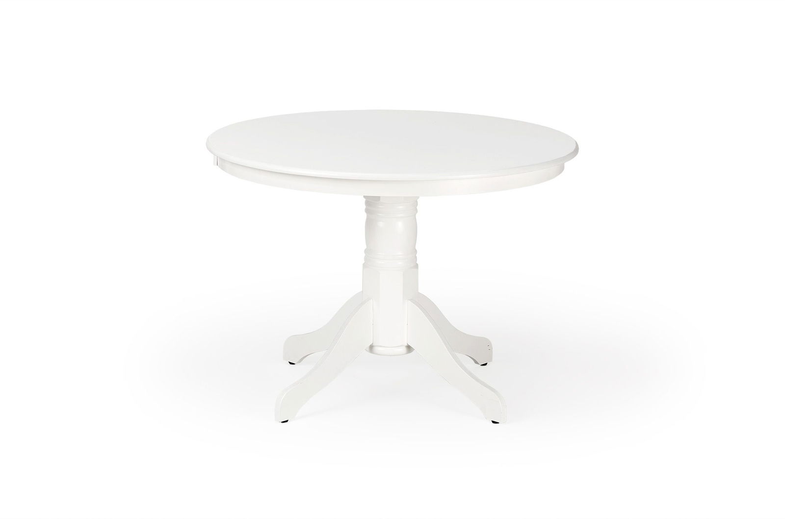 Masa rotunda din MDF si lemn Glaucio Alb, Ø106xH75 cm