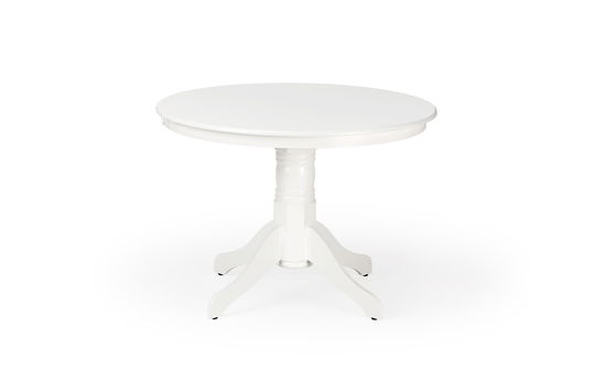 Masa rotunda din MDF si lemn Glaucio Alb, Ø106xH75 cm