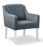Fotoliu fix tapitat cu stofa si picioare din lemn Milo Velvet Gri / Alb, l68xA66xH85 cm