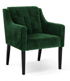 Fotoliu fix tapitat cu stofa si picioare din lemn Trevor Velvet Verde / Negru, l68xA66xH85 cm