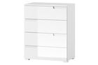 Cabinet din pal si MDF cu 4 sertare Large Gabrielle 4 Alb, l65xA40xH80 cm