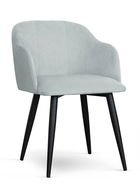 Scaun tapitat cu stofa, cu picioare metalice Danez Velvet Argintiu / Negru, l56xA60xH80 cm