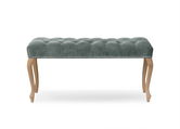 Banca tapitata cu stofa si picioare din lemn Ingrid Small Velvet Gri / Fag, l80xA40xH49 cm