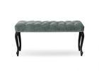 Banca tapitata cu stofa si picioare din lemn Ingrid Small Velvet Gri / Negru, l80xA40xH49 cm