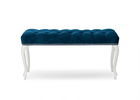 Banca tapitata cu stofa, cu picioare din lemn Ingrid Large Bleumarin / Alb, l120xA40xH49 cm