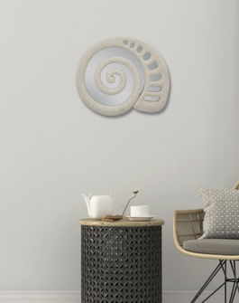 Oglinda decorativa din rasina Shell Gri, l32,5xH27,5 cm