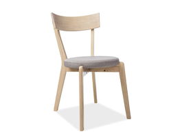 Scaun tapitat cu stofa si picioare din lemn, Nellia Gri / Stejar Honey, l41xA40xH78 cm