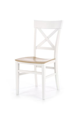 Scaun din lemn de fag si furnir Tullio Alb / Stejar, l44xA56xH90 cm