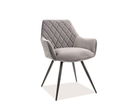 Scaun tapitat cu stofa, cu picioare metalice Lilibet Velvet Gri / Negru, l59xA59xH82 cm