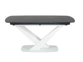 Masa extensibila din ceramica, MDF si sticla, Cassian II Grafit / Alb, L160-220xl90xH76 cm