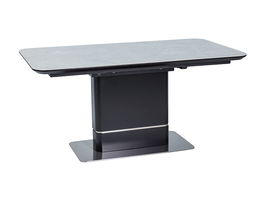 Masa extensibila din ceramica, MDF si metal Pierina Gri / Negru, L160-210xl90xH76 cm