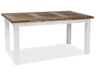 Masa extensibila din lemn de pin Portos II Alb / Maro inchis, L140-240xl80xH76 cm