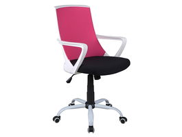 Scaun de birou ergonomic tapitat cu stofa, Qwin-248 Roz / Negru, l59xA46xH92-102 cm