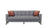 Canapea extensibila cu lada de depozitare, tapitata cu stofa 3 locuri Los Angeles Gri K2, l220xA84xH86 cm
