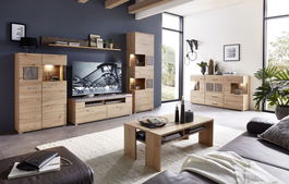 Set de mobila living din pal si MDF, 6 piese Skylar Stejar