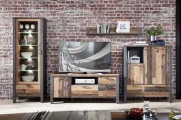 Set de mobila living din pal, 4 piese Chelsea I Natural / Grafit