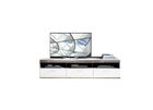 Comoda TV din pal si MDF, cu 1 sertar si 2 usi Krone Large Alb / Natur, l210xA48xH50 cm
