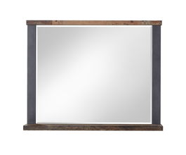 Oglinda decorativa din pal Chelsea Large Natural / Grafit, l94xH75 cm