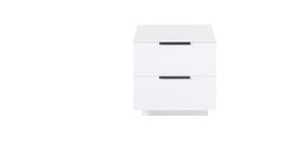 Cabinet din pal si MDF cu 2 sertare, Madeline Alb, l60xA44xH61 cm