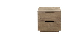 Cabinet din pal si MDF cu 2 sertare, Madeline Havel Oak Cognac, l60xA44xH61 cm
