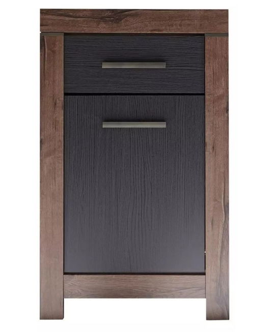 Cabinet hol din pal, cu 1 sertar si 1 usa Blake Stejar Negru / Stejar, l64xA45xH105 cm