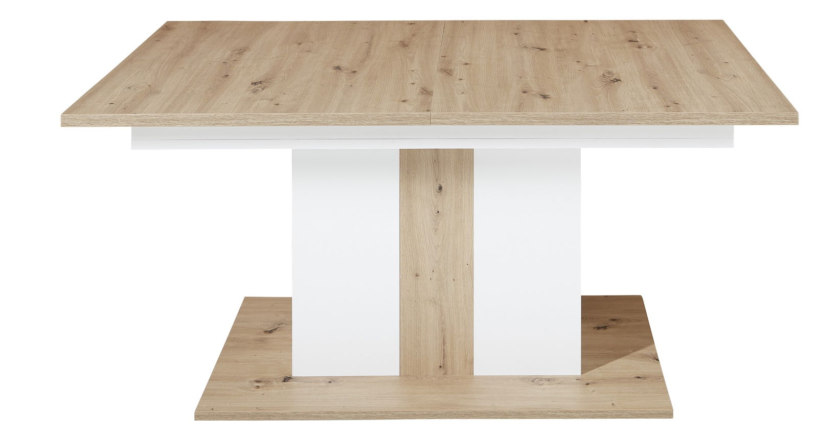 Masa extensibila din pal Madeline Alb / Stejar, L160-210xl90xH76 cm