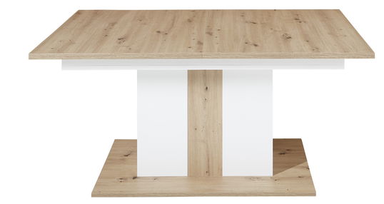 Masa extensibila din pal Madeline Alb / Stejar, L160-210xl90xH76 cm