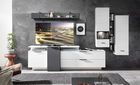 Set de mobila living din pal si MDF, 7 piese Madeline Alb / Grafit