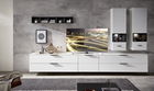 Set de mobila living din pal si MDF, 6 piese Madeline II Alb / Grafit
