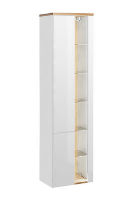 Dulap baie inalt cu rafturi si 2 usi, Bahama White, l45xA33xH170 cm