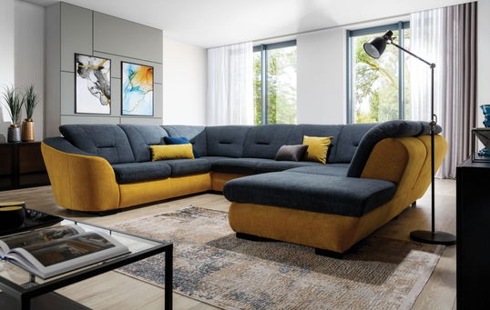 Coltar Vastolo XL Extensibil cu Arcuri Ondulate si Spuma Poliuretanica, Sezlong pe Dreapta, Suprafata de Dormit 270x131 cm, cu Lada si Sertar de Depozitare, l360xA280xH90 cm