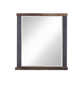 Oglinda decorativa din pal Chelsea Small Natural / Grafit, l69xH75 cm