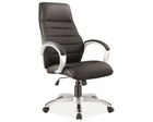 Scaun de birou directorial tapitat cu piele ecologica, Qwin-046 Negru, l62xA50xH110-120 cm