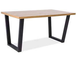 Masa din lemn si metal, Velanto Large Stejar Natural / Negru, L150xl90xH78 cm