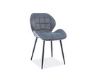 Scaun tapitat cu stofa si picioare metalice, Haley Grafit / Negru, l51xA56xH81 cm