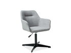 Scaun tapitat cu stofa si picioare metalice, Kumi Gri / Negru, l57xA55xH81-98 cm